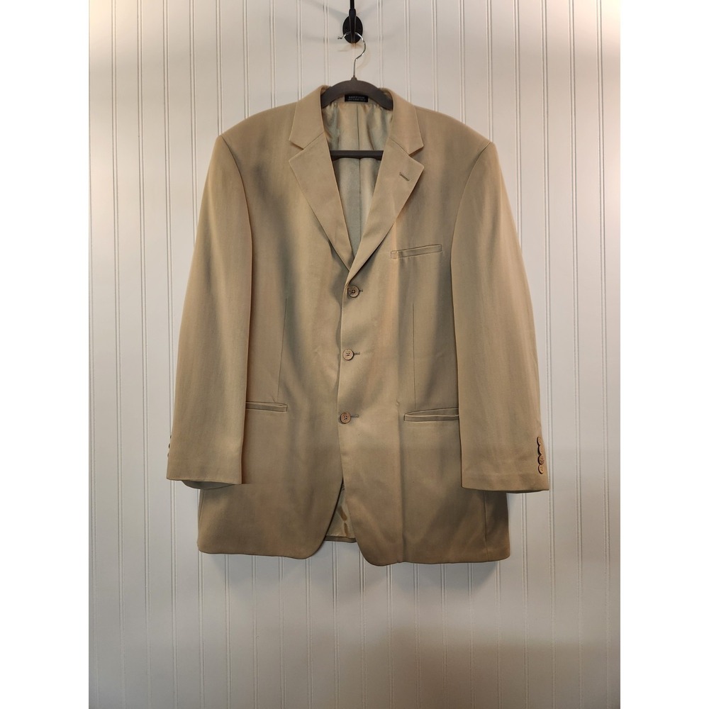 Joseph & Feiss Men's Beige 100% Silk Sport Coat Size 43 Reg Modern Classic‎